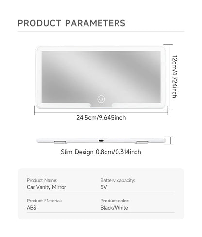 Miroir de Voiture avec Eclairage LED